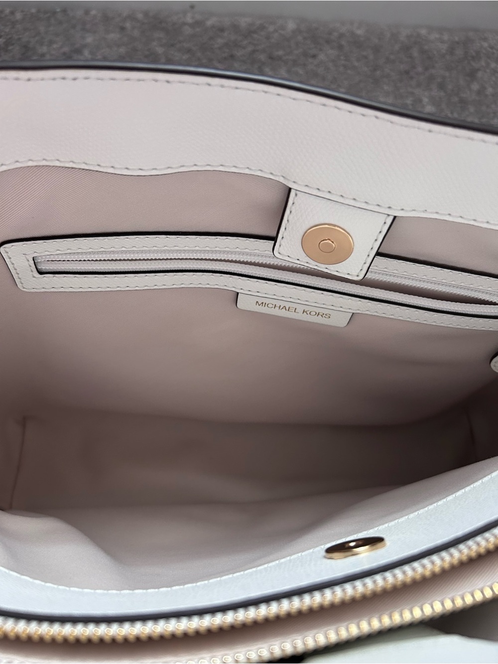 Michael Kors Optic White Leather Tote - Picture 6 of 7